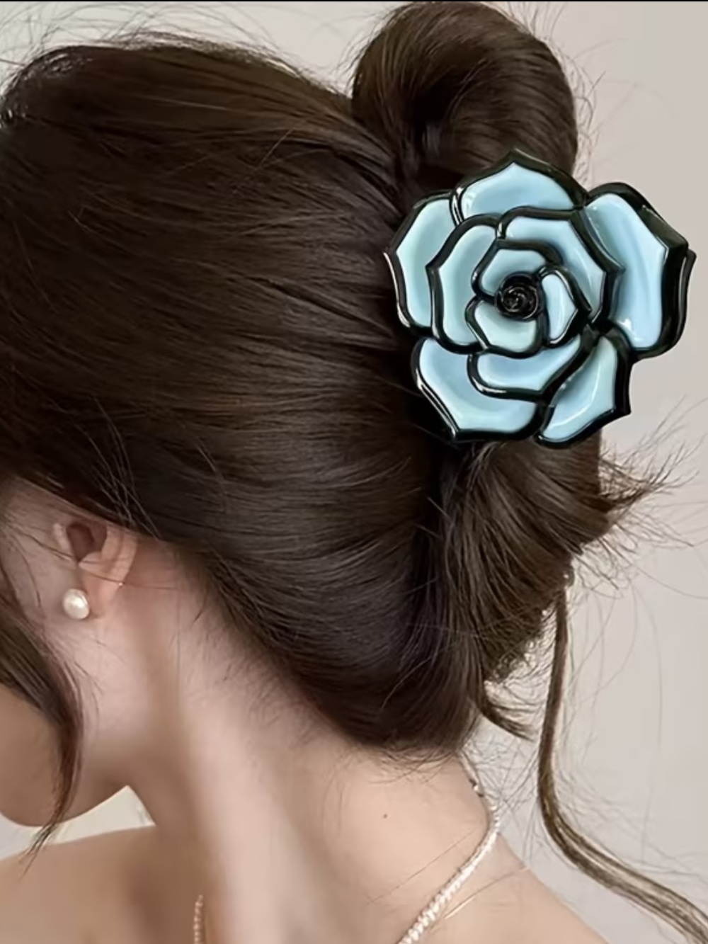 Kohl's Light Blue Floral Rose Hair Clip - Women's Hair Accessory